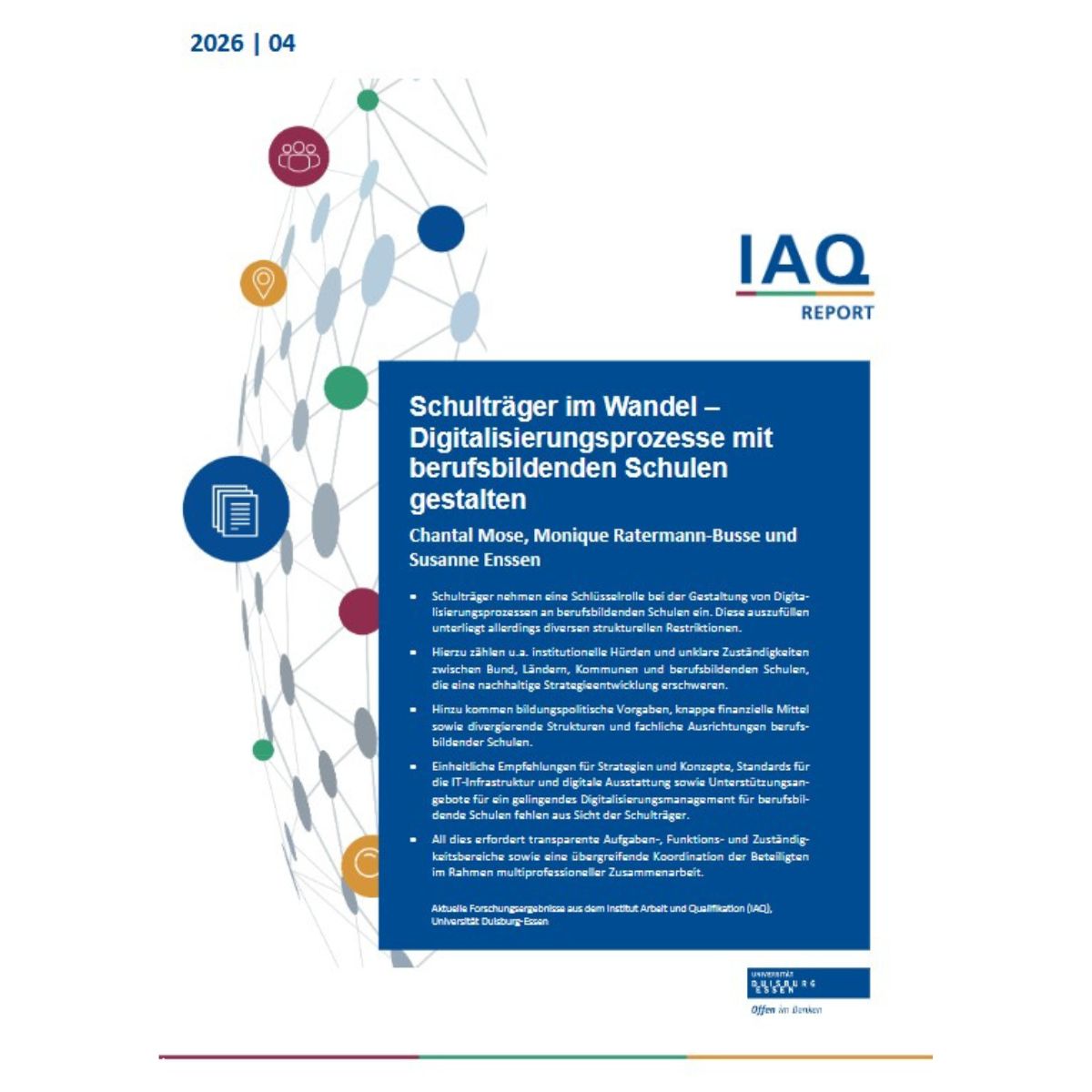 Neuer IAQ-Report erschienen: Schulträger im Wandel – Digitalisierungsprozesse mit berufsbildenden Schulen gestalten